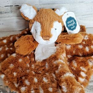 Mary Meyer Amber Fawn Character Blanket Plush Lovey Security Blanket 12" x 12"